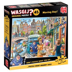 Jumbo puslespil med 1000 brikker. Motiv Wasgij Original 45 - Moving Day.