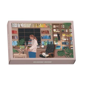 Piecely mini puslespil med 99 brikker. Motiv: Reading Room.