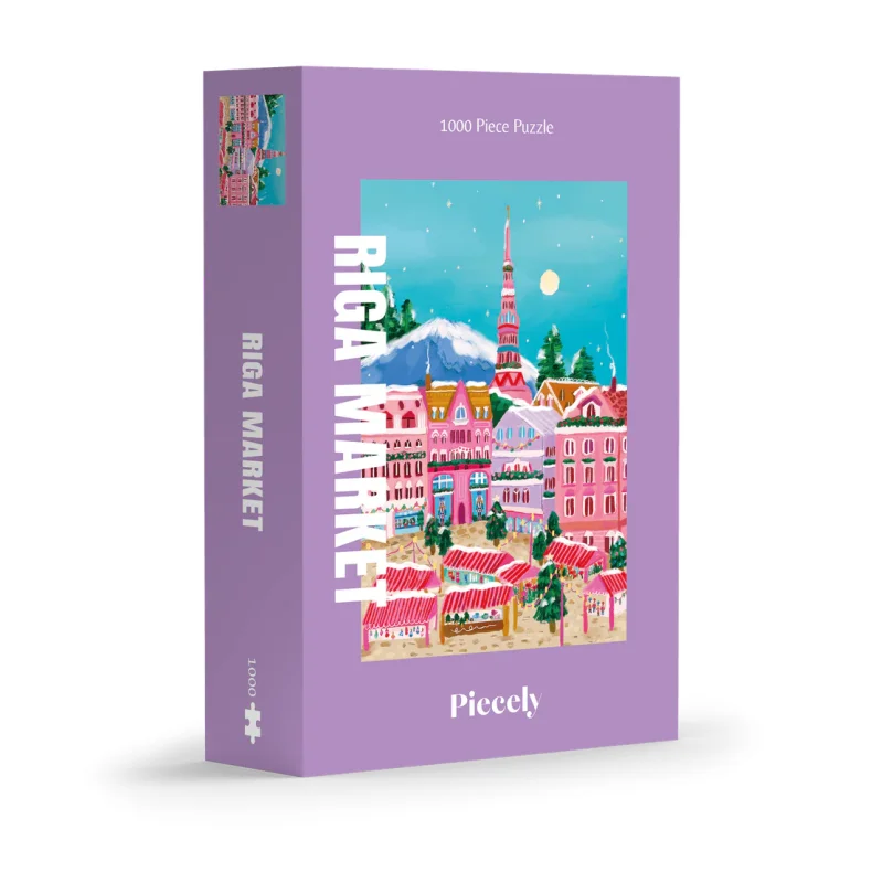 Piecely puslespil med 1000 brikker. Motiv: Riga Market.