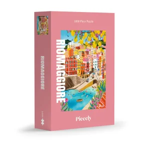 Piecely puslespil med 1000 brikker. Motiv: Riomaggiore.