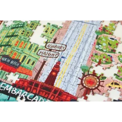 San Francisco puslespil af Jocelyn Kao med ikoniske bygninger fra byen.