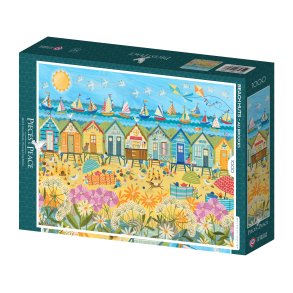 Pieces and Peace puslespil med 1000 brikker. Motiv: Beach Huts.
