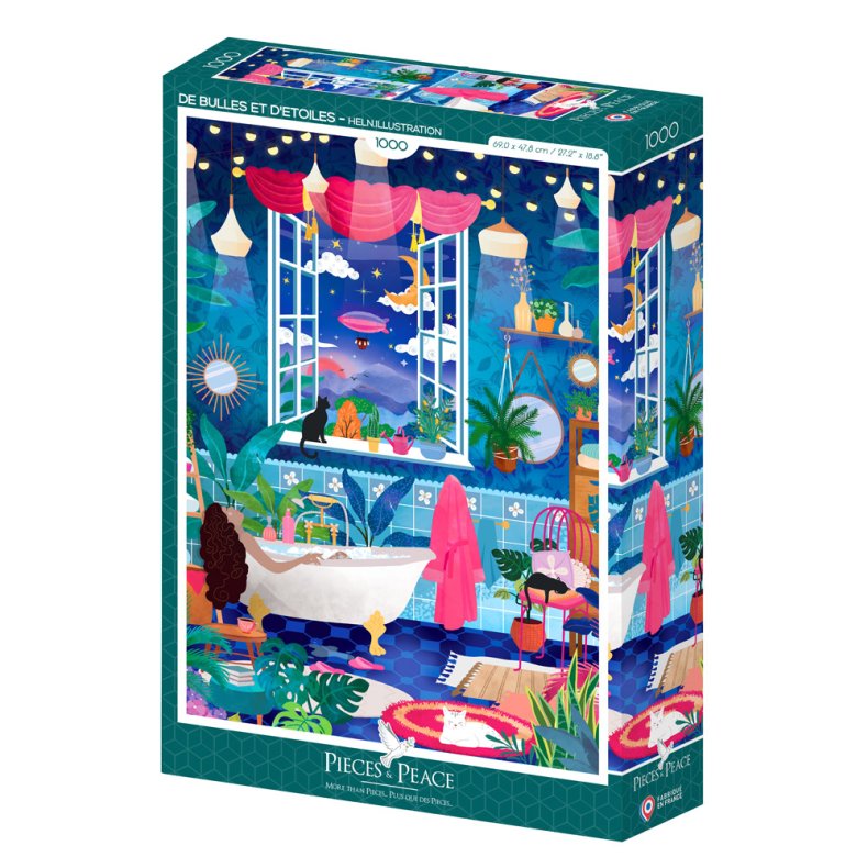 Pieces and Peace puslespil med 1000 brikker. Motiv: Bubbles and Stars.