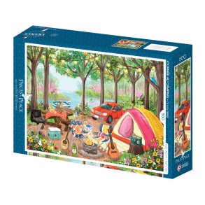 Pieces and Peace puslespil med 500 brikker. Motiv: Camping Day.