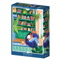 Pieces and Peace puslespil med 500 brikker. Motiv: Green Reading Room.