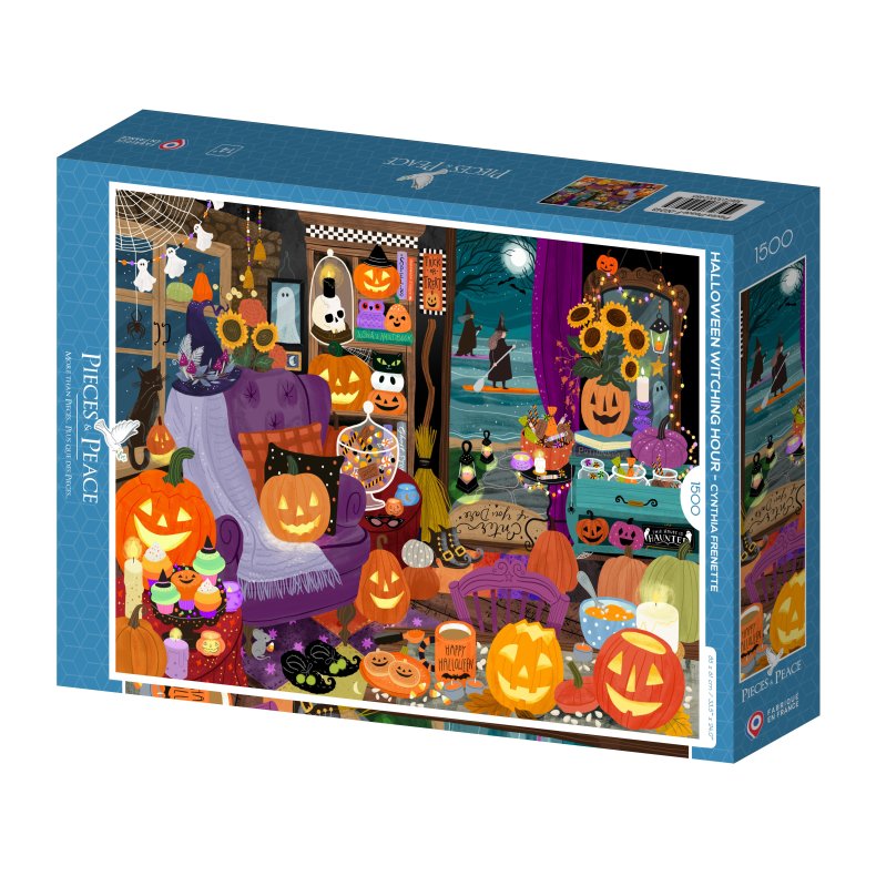 Pieces and Peace puslespil med 1500 brikker. Motiv: Halloween Witching Hour.