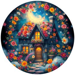 Round Puzzle - Le Cottage Fleuri - 501 brikker