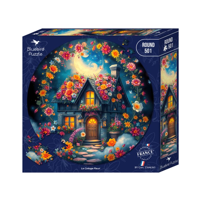 Round Puzzle - Le Cottage Fleuri - 501 brikker